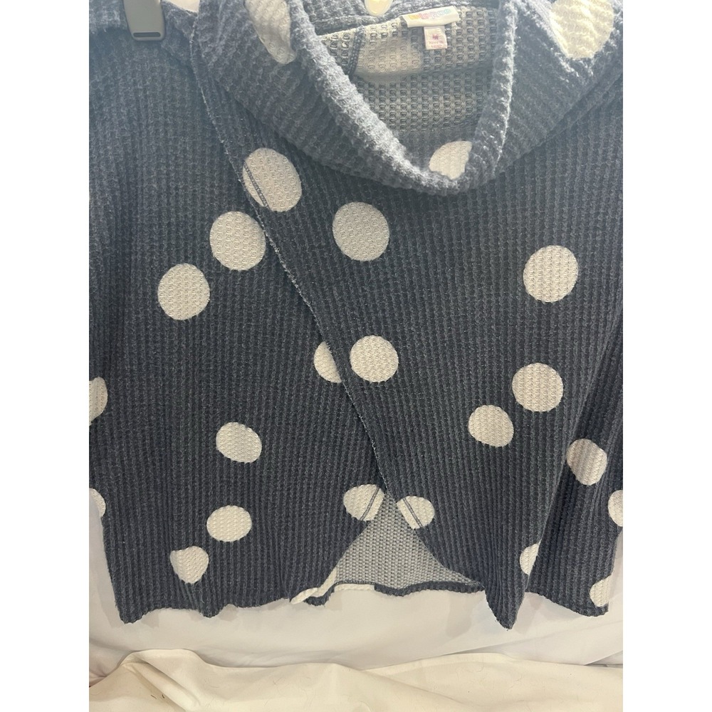 Lularoe Turtle Neck Sweater Size Medium Blue And White 53 - Picture 4 of 7